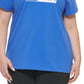 Calvin Klein Women's Logo Tee Blue Size 1X