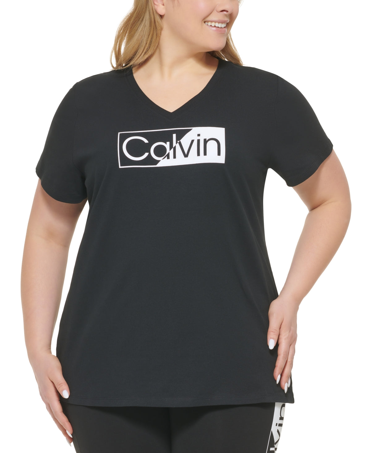 Calvin Klein Women's Logo Tee Black Size 2X