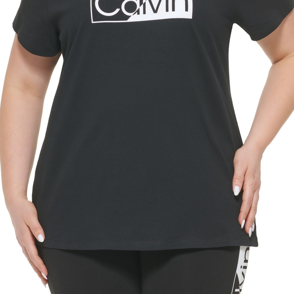 Calvin Klein Women's Logo Tee Black Size 2X