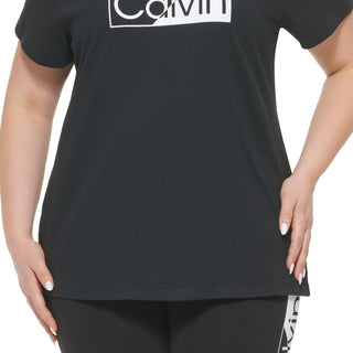 Calvin Klein Women's Logo Tee Black Size 2X