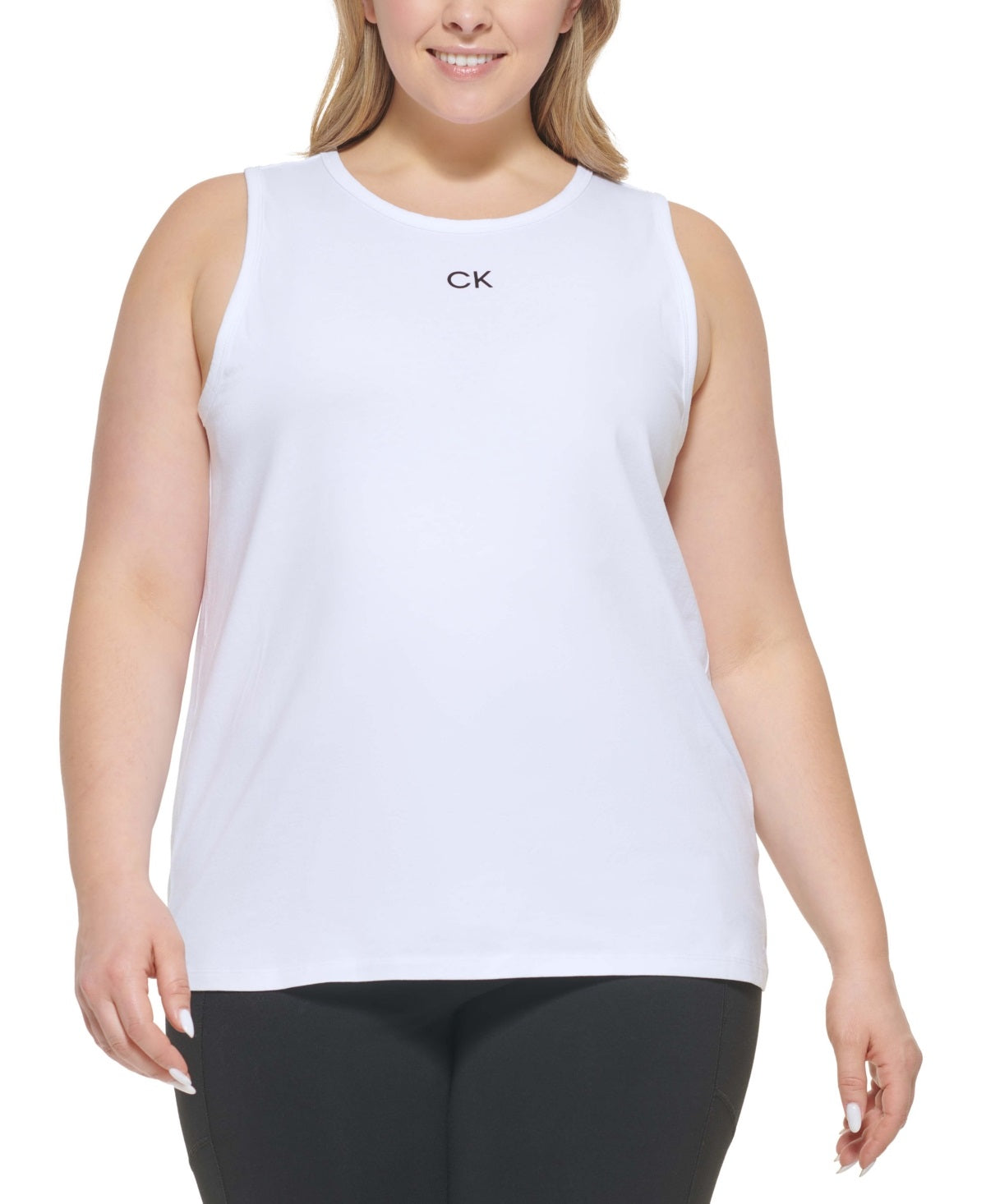 Calvin Klein Women's Fitness Workout Tank Top White Size 1X