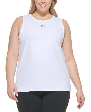 Calvin Klein Women's Fitness Workout Tank Top White Size 1X