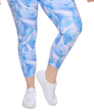 Calvin Klein Women's Printed High Waist Leggings Blue Size 3X