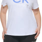 Calvin Klein Women's Performance Plus Logo T-Shirt White Size 3X