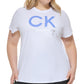 Calvin Klein Women's Performance Plus Logo T-Shirt White Size 3X