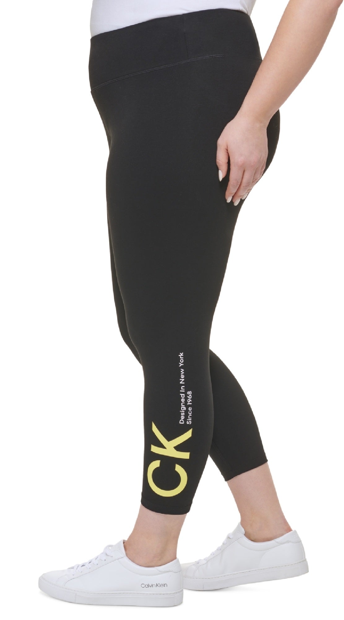 Calvin Klein Women's Ck Logo High Waist 7/8 Leggings Yellow Size 2X