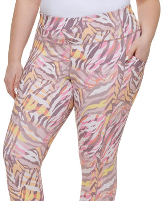 Calvin Klein Women's Printed High Waist 7/8 Leggings Pink Size 3X