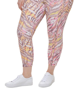 Calvin Klein Women's Printed High Waist 7/8 Leggings Pink Size 3X