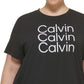 Calvin Klein Women's Triple Logo T Shirt Black Size 3X