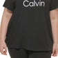 Calvin Klein Women's Triple Logo T Shirt Black Size 3X
