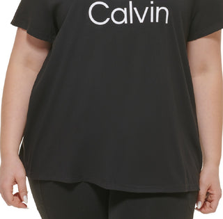 Calvin Klein Women's Triple Logo T Shirt Black Size 3X