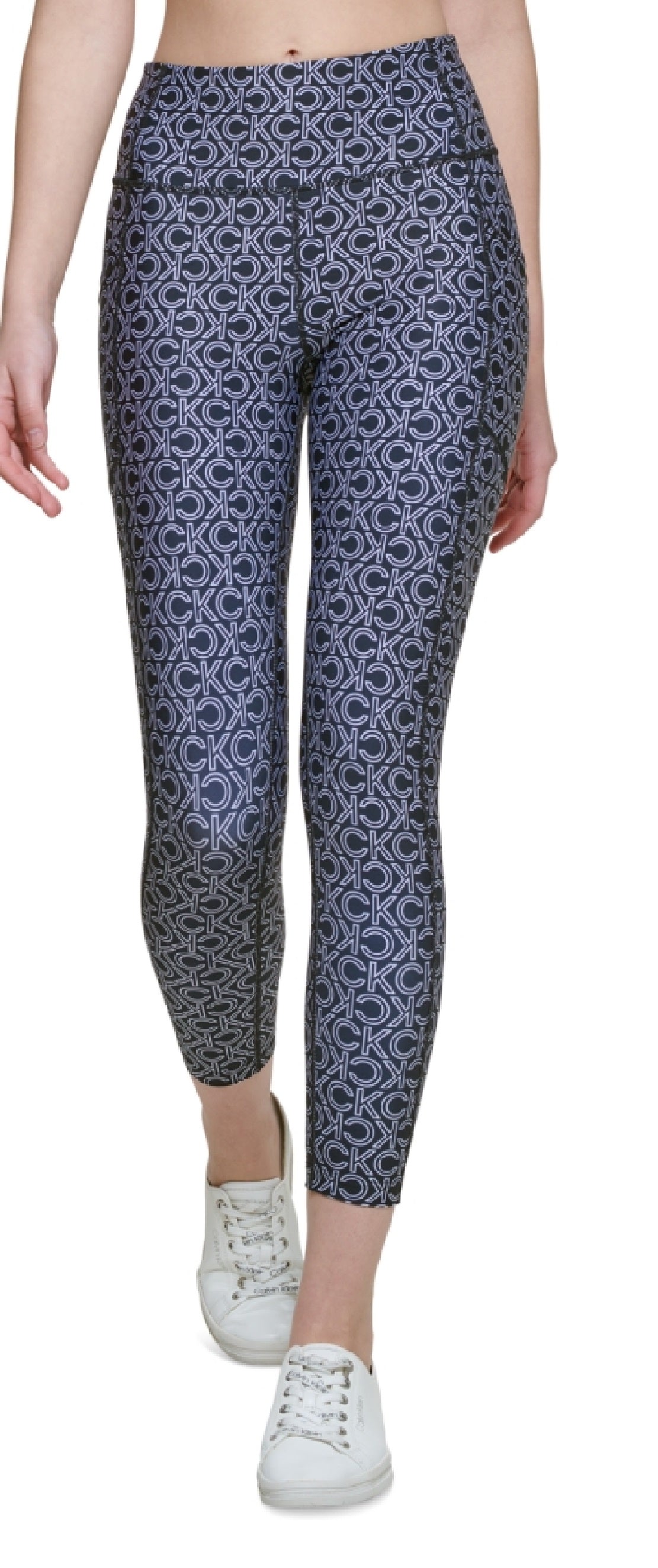 Calvin Klein Women's Printed High Rise 7/8 Leggings Black Size X-Large