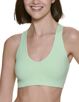 Calvin Klein Women's Ribbed Sports Bra Green Size Large