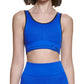 Calvin Klein Women's Ribbed Medium Impact Sports Bra Blue Size Large