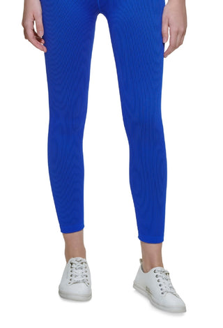 Calvin Klein Women's Ribbed High Rise 7/8 Leggings Blue Size Medium