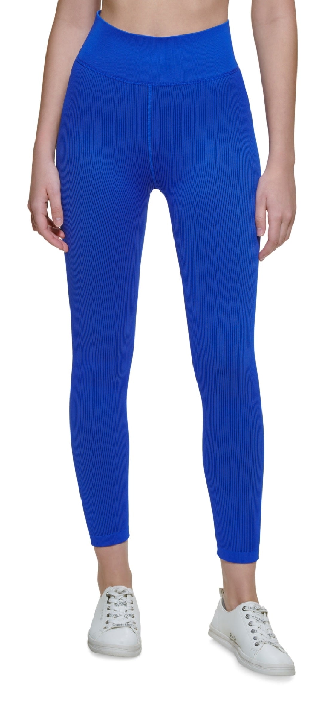 Calvin Klein Women's Ribbed High Rise 7/8 Leggings Blue Size Small