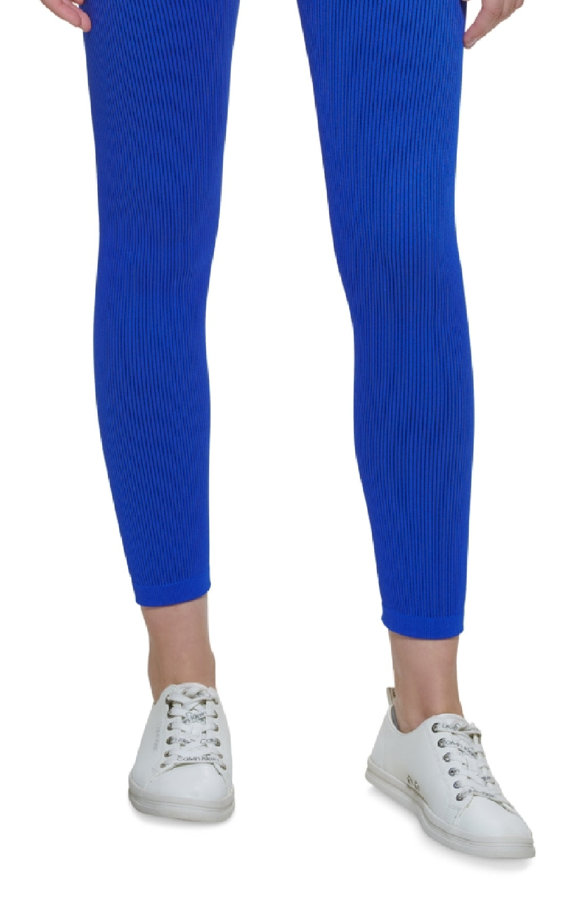 Calvin Klein Women's Ribbed High Rise 7/8 Leggings Blue Size Small