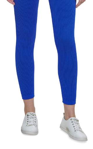 Calvin Klein Women's Ribbed High Rise 7/8 Leggings Blue Size Small