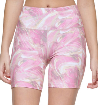 Calvin Klein Women's Printed Side Pocket Bike Shorts Pink