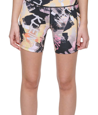 Calvin Klein Women's Printed Side Pocket Bike Shorts Black Size Medium