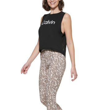 Calvin Klein Women's Printed High Rise 7/8 Leggings Beige Size X-Large