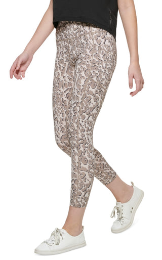 Calvin Klein Women's Printed High Rise 7/8 Leggings Brown Size Large