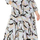 Calvin Klein Women's Printed Puff Shoulder Midi Wrap Dress Black Size 4