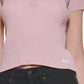 Calvin Klein Women's Ribbed Polo Sweater Pink Size Petite Medium