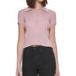 Calvin Klein Women's Ribbed Polo Sweater Pink Size Petite Small