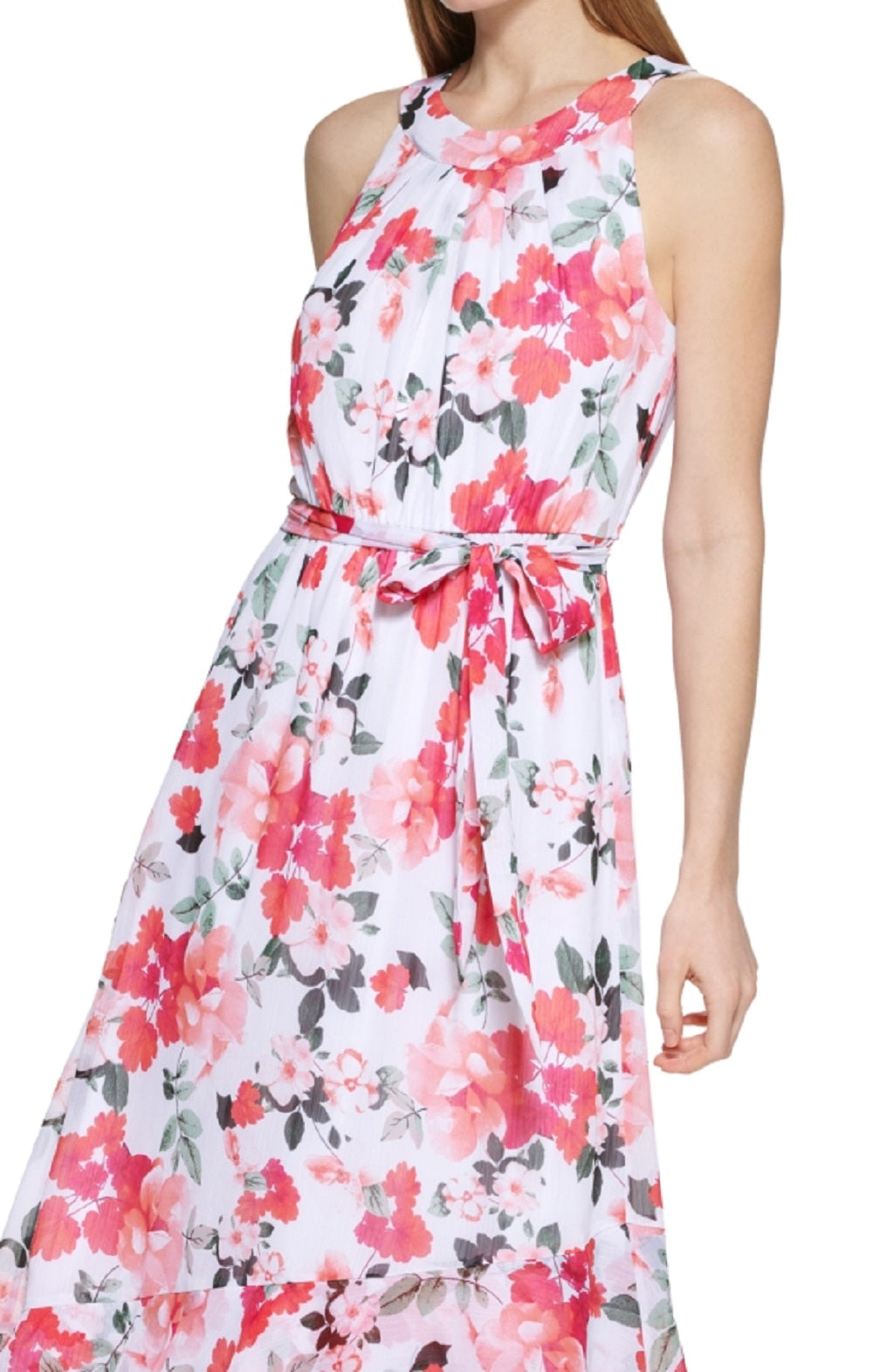 Calvin Klein Women's Floral Maxi Dress Red Size 10Petite