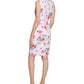 Calvin Klein Women's Sleeveless Sunburst Sheath Dress White Size 10Petite