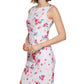 Calvin Klein Women's Sleeveless Sunburst Sheath Dress White Size 10Petite