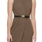Calvin Klein Women's Belted Sheath Dress Brown Size 4