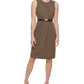 Calvin Klein Women's Belted Sheath Dress Brown Size 4
