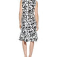 Calvin Klein Women's Printed A Line Dress Black Size 12Petite