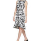 Calvin Klein Women's Printed A Line Dress Black Size 12Petite