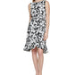 Calvin Klein Women's Printed A Line Dress Black Size 12Petite