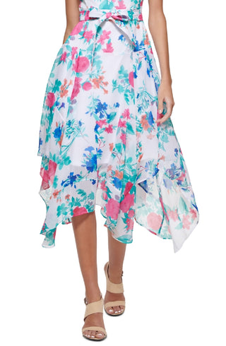 Calvin Klein Women's Floral High Low Dress Pink Size 12Petite