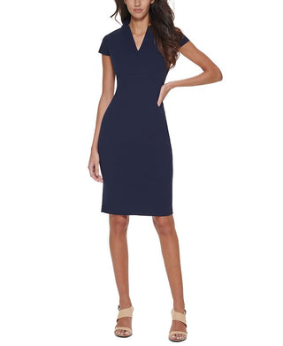 Calvin Klein Women's Sheath Dress Blue Size 8 Petite