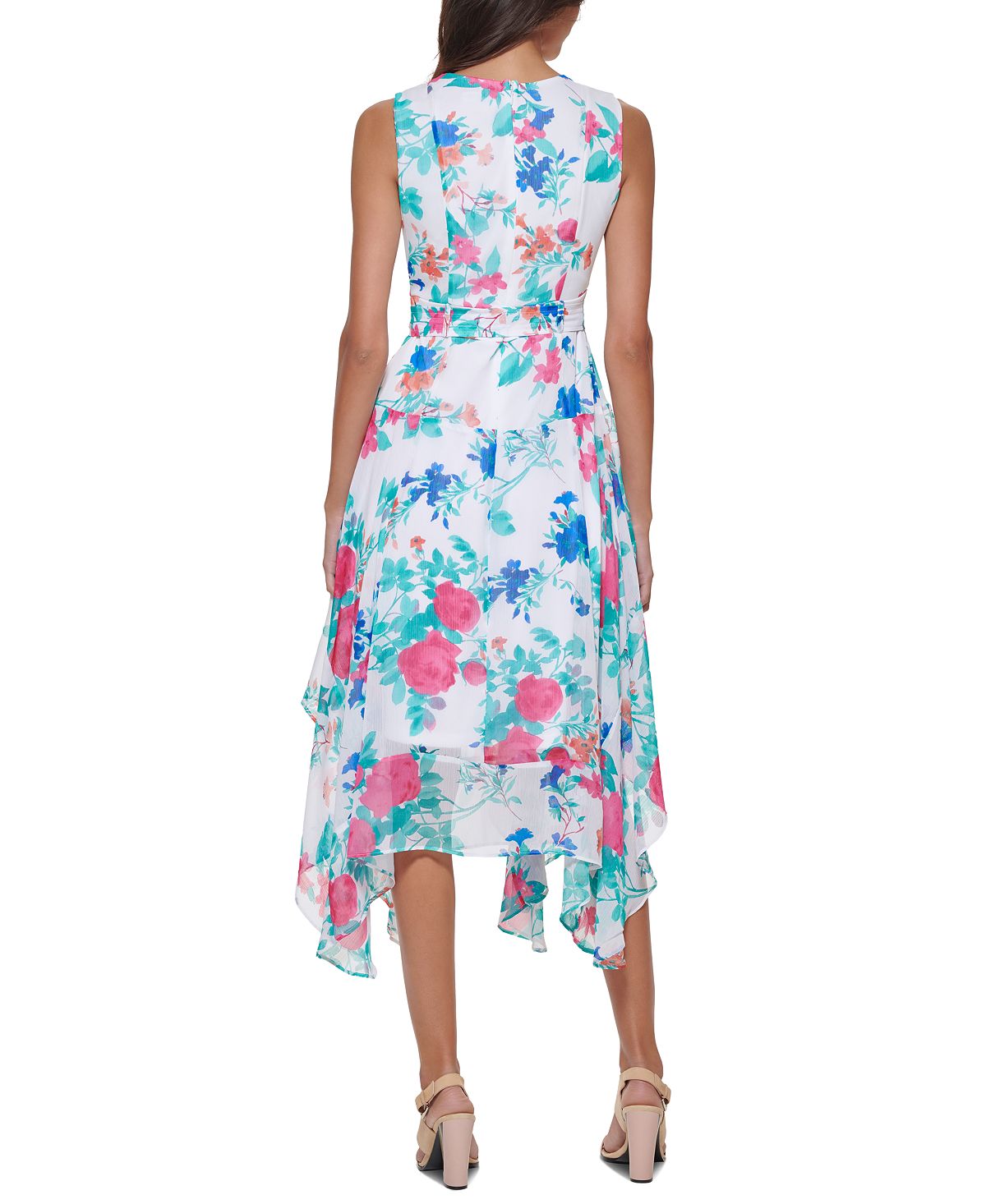 Calvin Klein Women's Floral Print Midi Dress Pink Size 4
