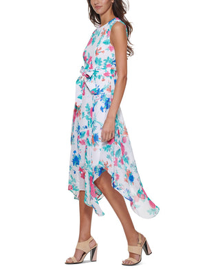 Calvin Klein Women's Floral Print Midi Dress Pink Size 4