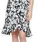 Calvin Klein Women's Floral Print Ruffled Hem Dress Black Size 2