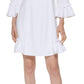 Calvin Klein Women's Ruffled A Line Dress White Size 12