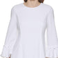 Calvin Klein Women's Ruffled A Line Dress White Size 12