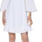 Calvin Klein Women's Ruffled A Line Dress White Size 12