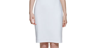 Calvin Klein Women's Twist Neck Sheath Dress White Size 8