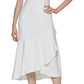 Calvin Klein Women's High Low Midi Dress White Size 4