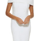 Calvin Klein Women's Off The Shoulder Sheath Dress White Size 8