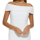 Calvin Klein Women's Off The Shoulder Sheath Dress White Size 6
