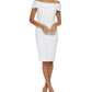 Calvin Klein Women's Off The Shoulder Sheath Dress White Size 4